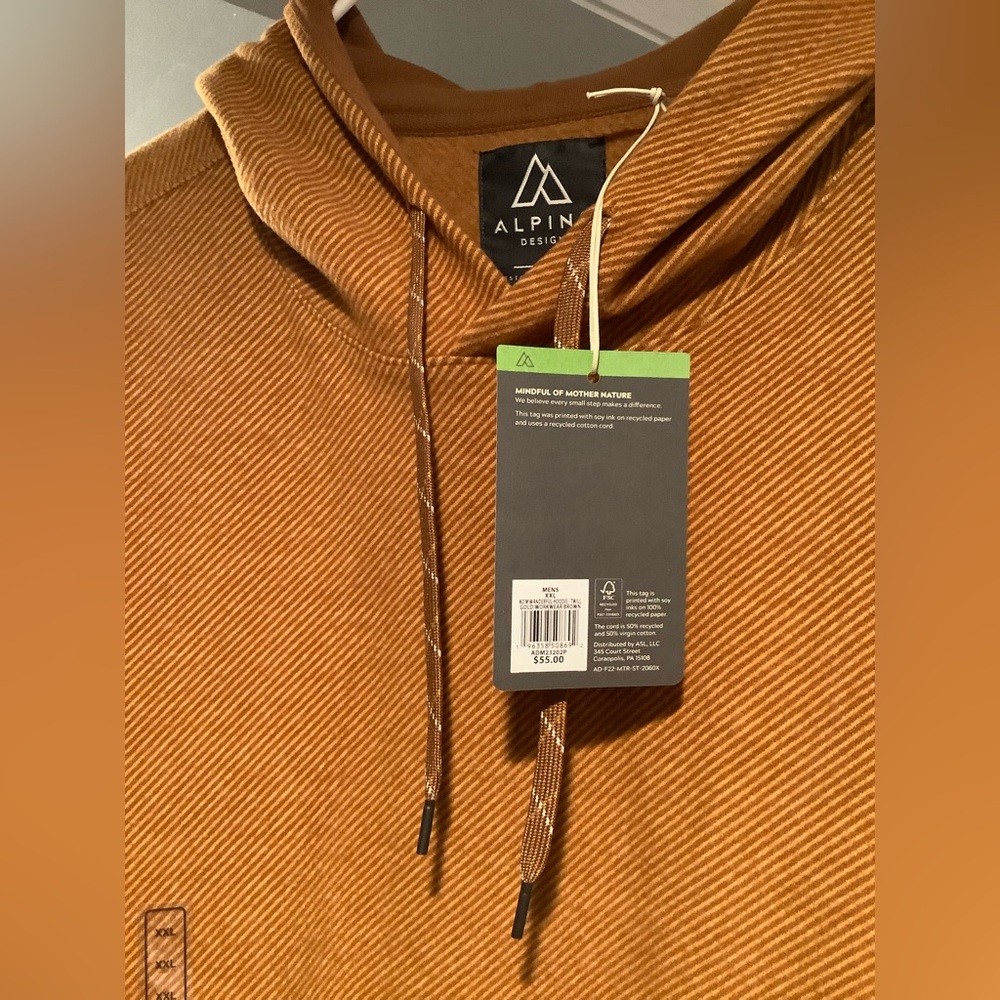 Alpine Design Rust/Brown Striped Hoodie
